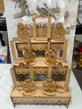 Tier Day of the Dead Wooden Altar Kit - DIY Ofrenda (12x12x18")
